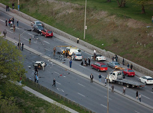 multiple car crash